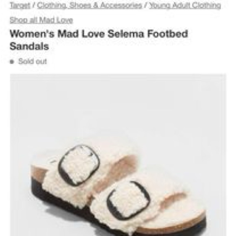 Women’s Mad Love Selema Footbed Sandals NWT
